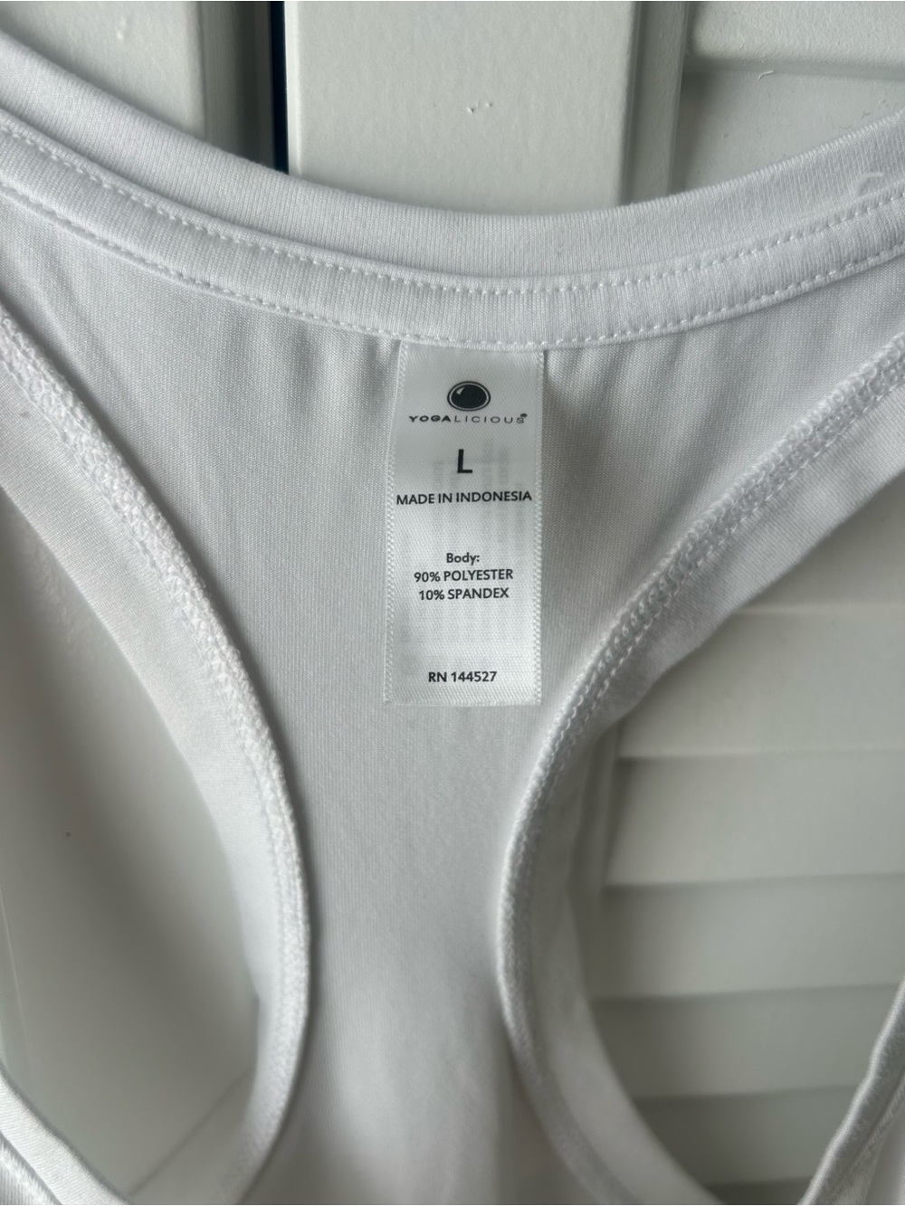Yogalicious White Racerback Performance Tank - Picture 2 of 3